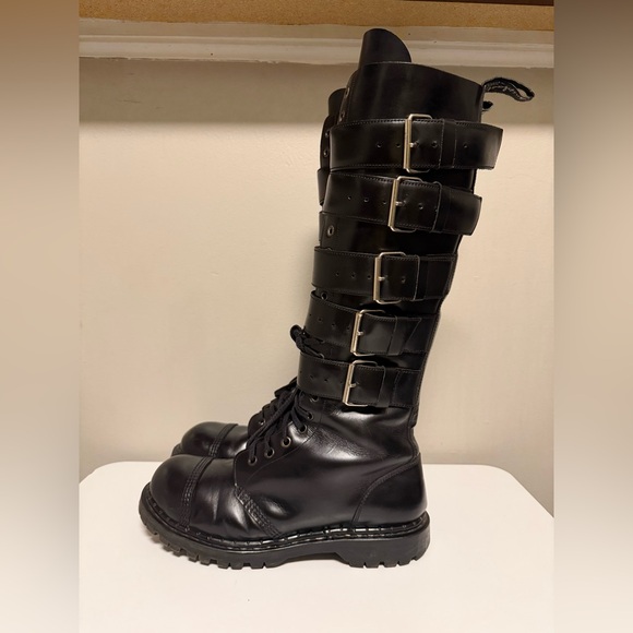 Gripfast Punk Goth Alternative 5 Buckle Straps Steel Toe Boots Men’s US 12 UK 11 - Picture 1 of 16